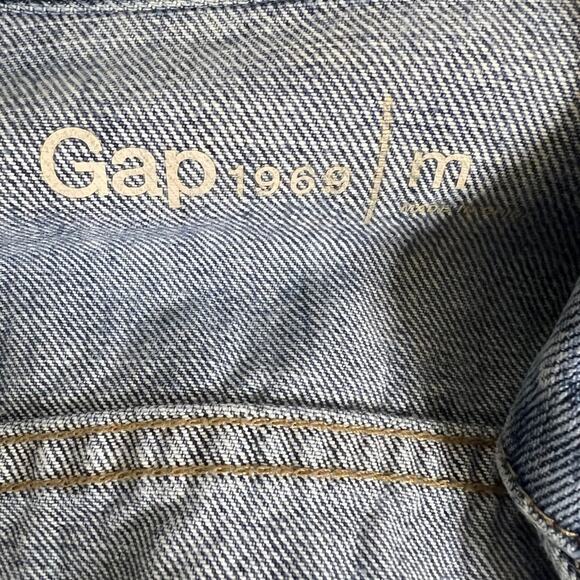 Gap 1969 Womens Trucker Denim Jacket Size Medium Blue Button Front Jean Jacket - Picture 4 of 5